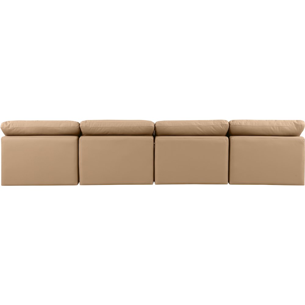 Indulge Tan Vegan Leather Modular Sofa. Picture 3