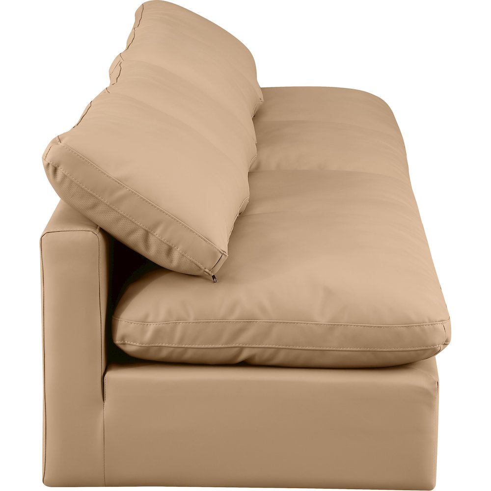 Indulge Tan Vegan Leather Modular Sofa. Picture 5