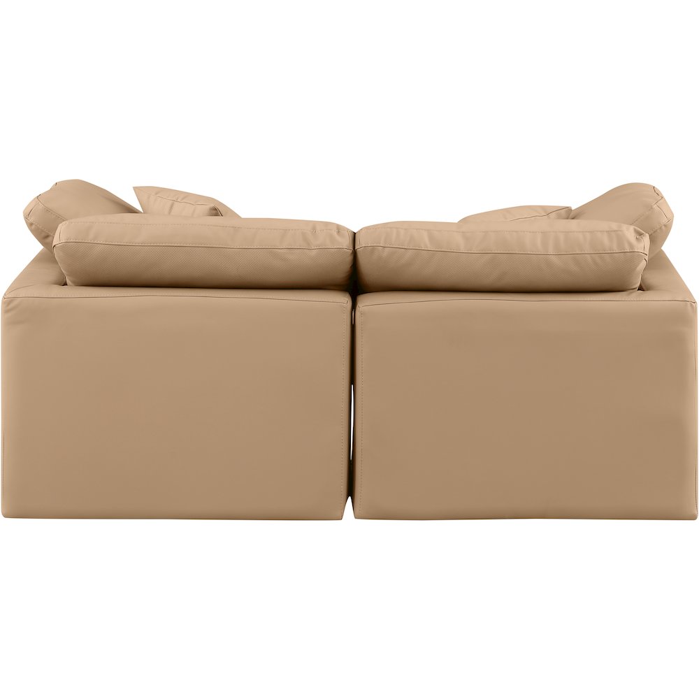 Indulge Tan Vegan Leather Modular Sofa. Picture 3