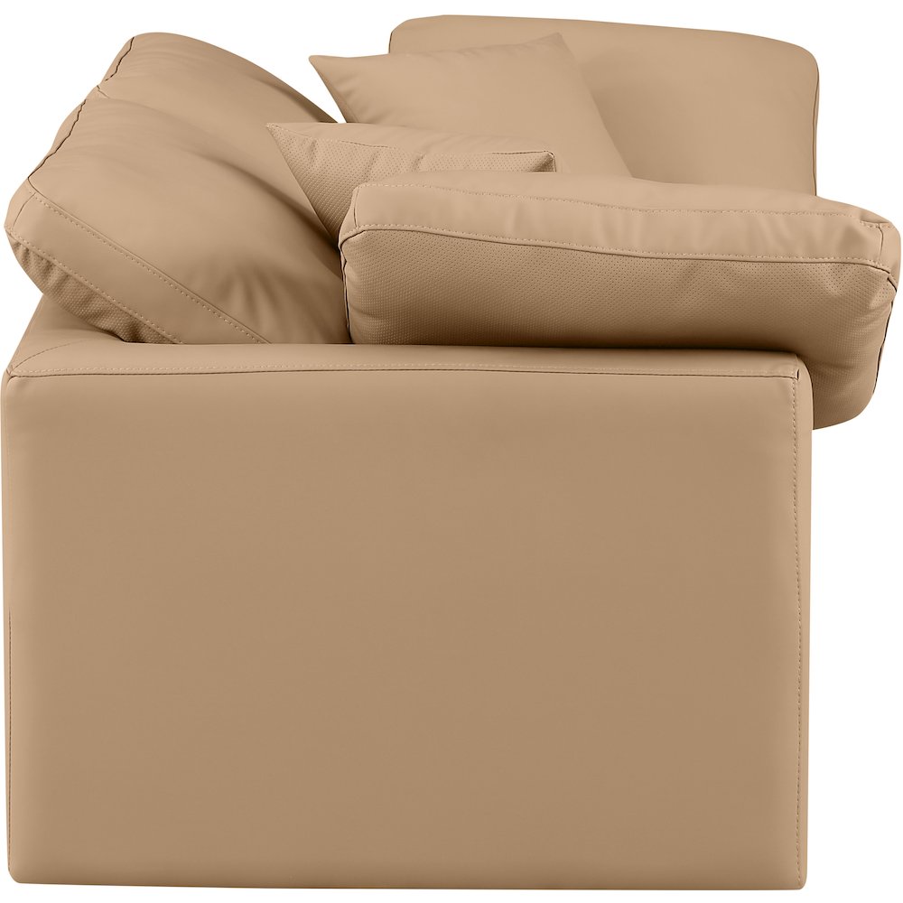 Indulge Tan Vegan Leather Modular Sofa. Picture 5