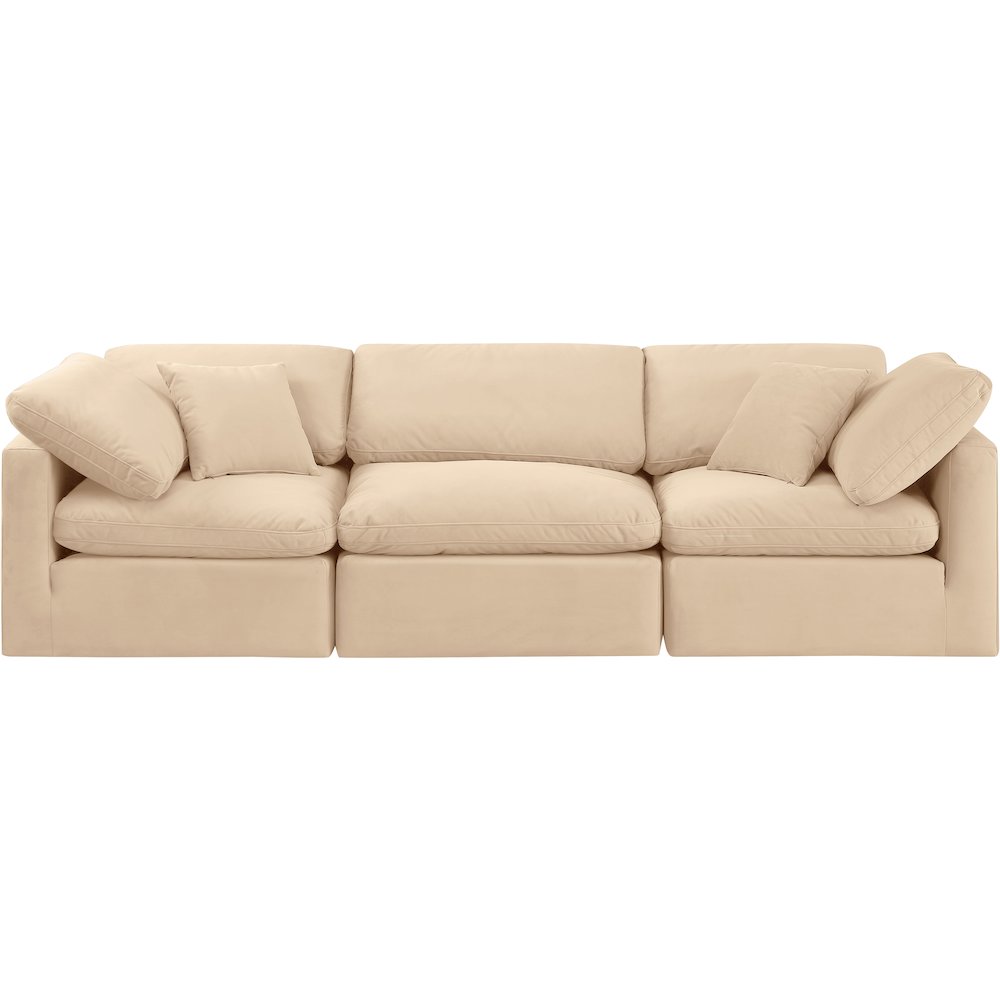 Indulge Beige Velvet Modular Sofa. Picture 4