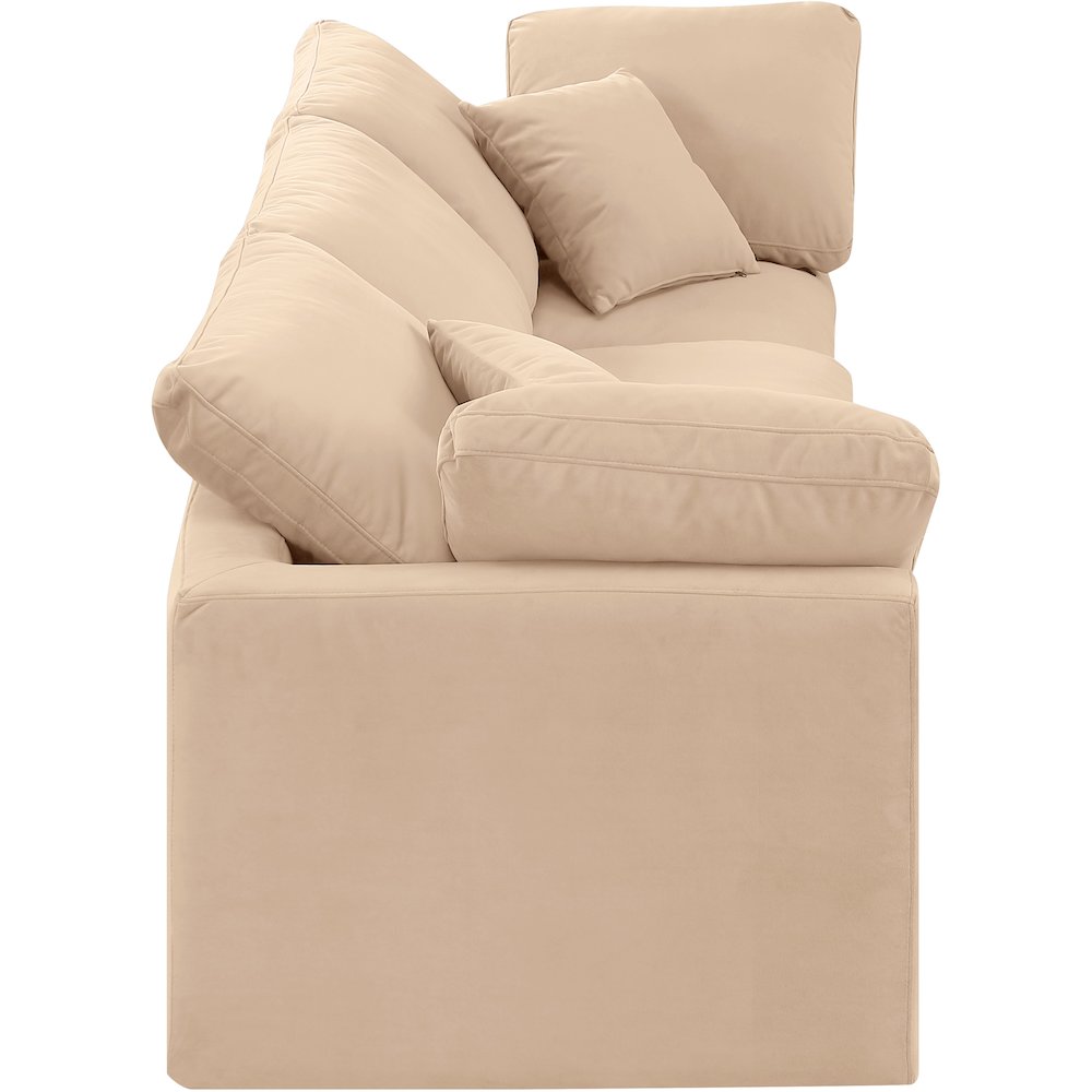 Indulge Beige Velvet Modular Sofa. Picture 5