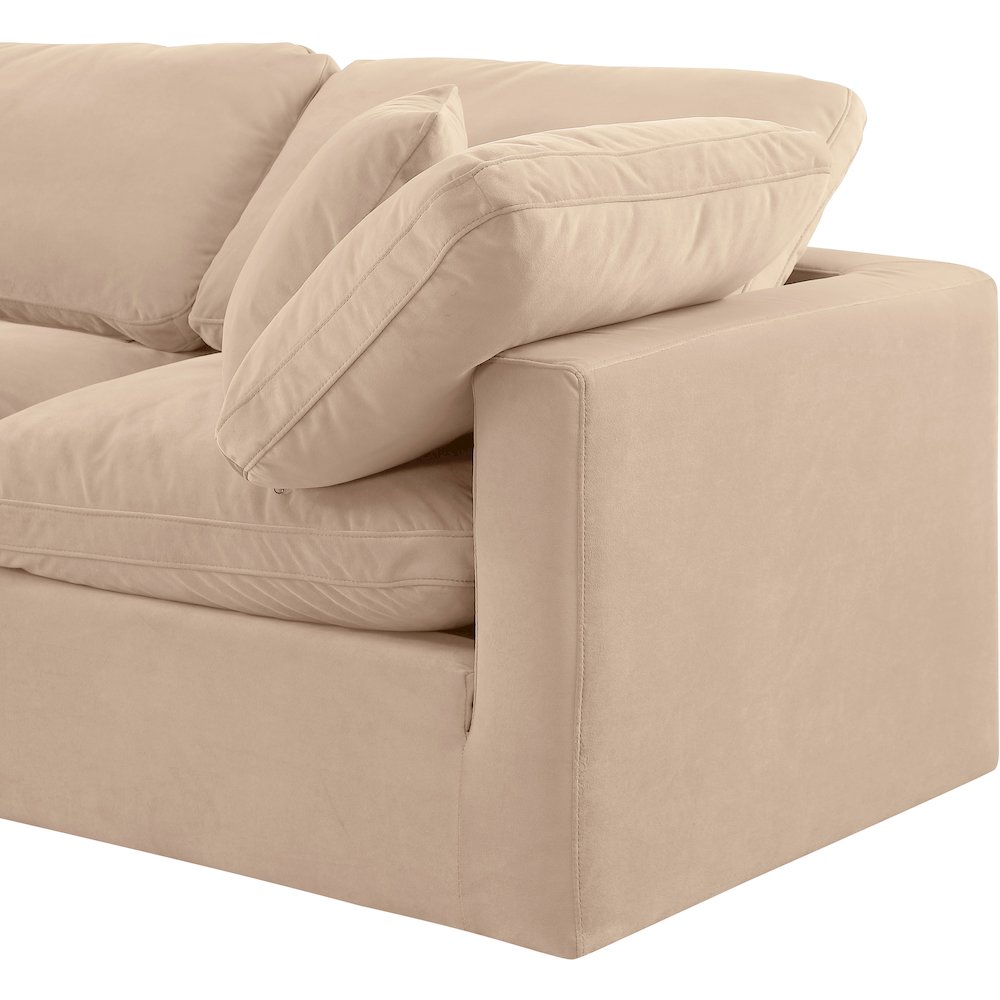 Indulge Beige Velvet Modular Sofa. Picture 6