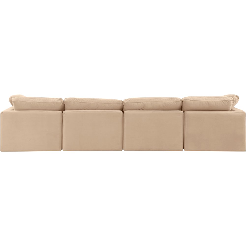 Indulge Beige Velvet Modular Sofa. Picture 3