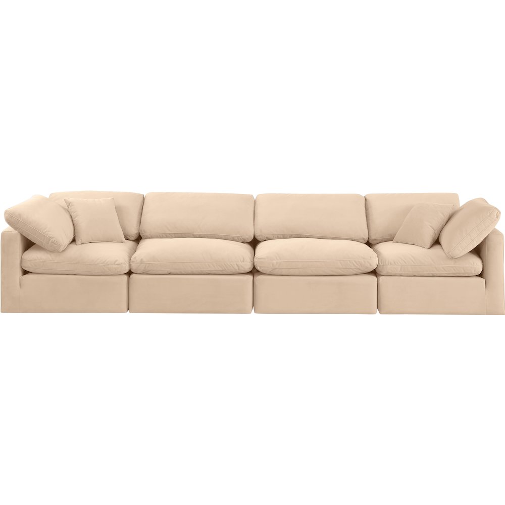 Indulge Beige Velvet Modular Sofa. Picture 4