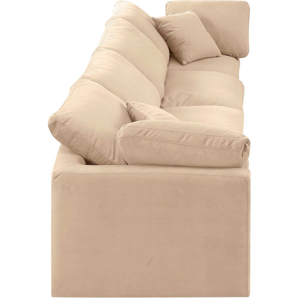 Indulge Beige Velvet Modular Sofa. Picture 5
