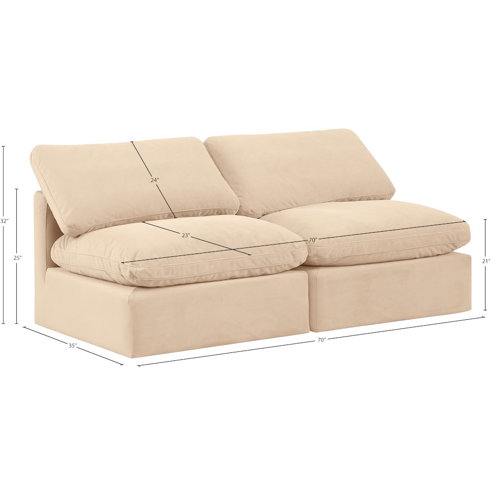 Indulge Beige Velvet Modular Sofa. Picture 7