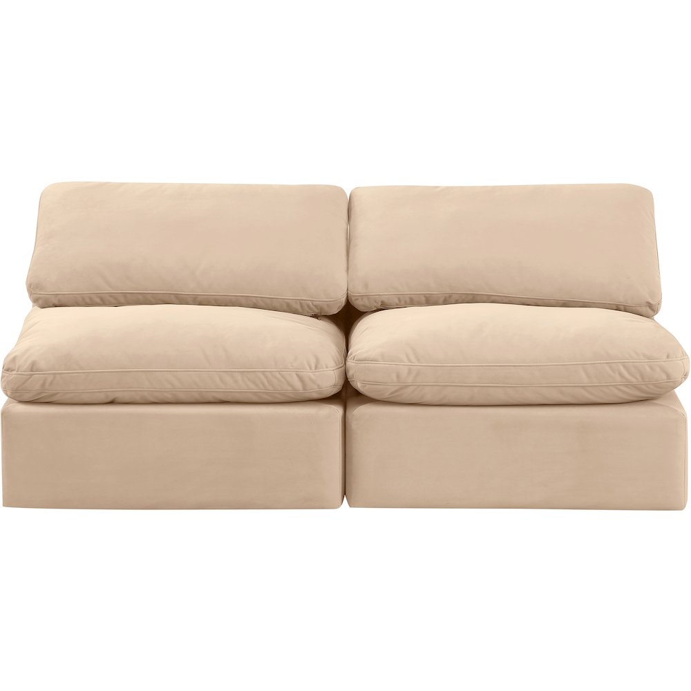 Indulge Beige Velvet Modular Sofa. Picture 4
