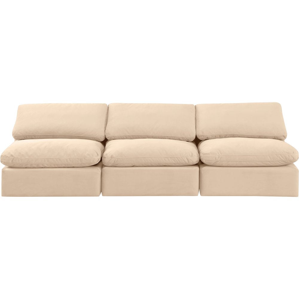 Indulge Beige Velvet Modular Sofa. Picture 4