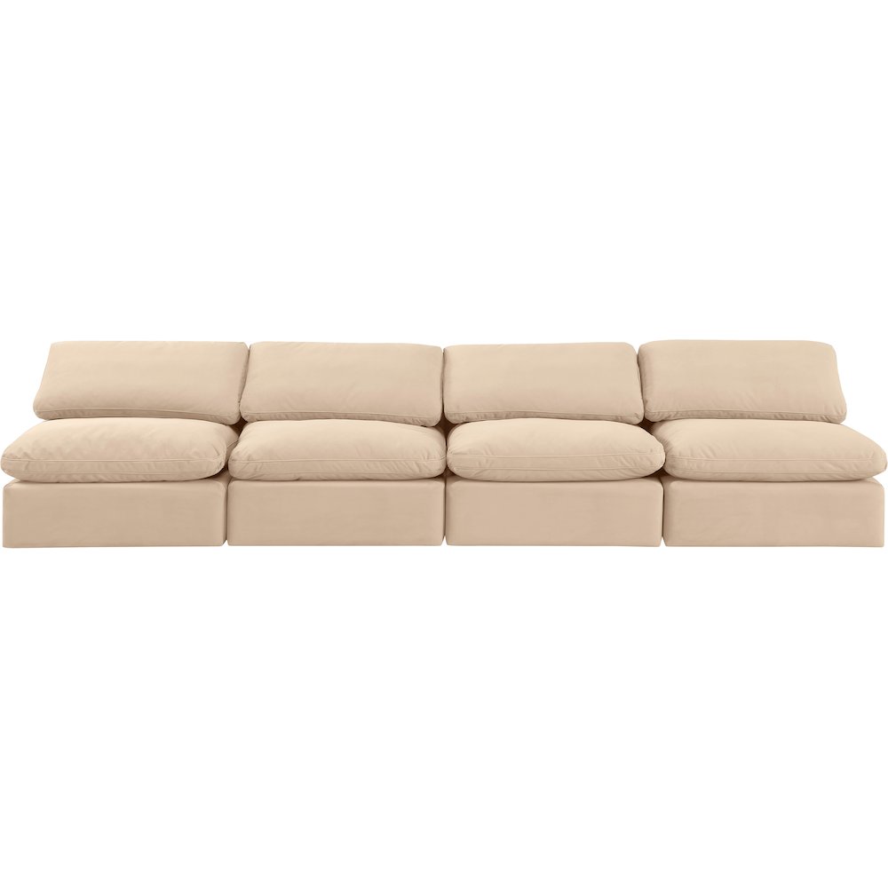 Indulge Beige Velvet Modular Sofa. Picture 4
