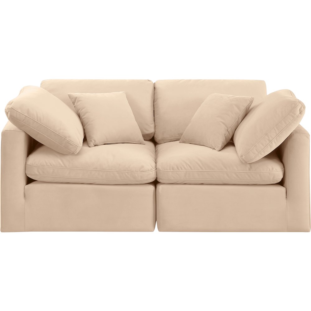 Indulge Beige Velvet Modular Sofa. Picture 4