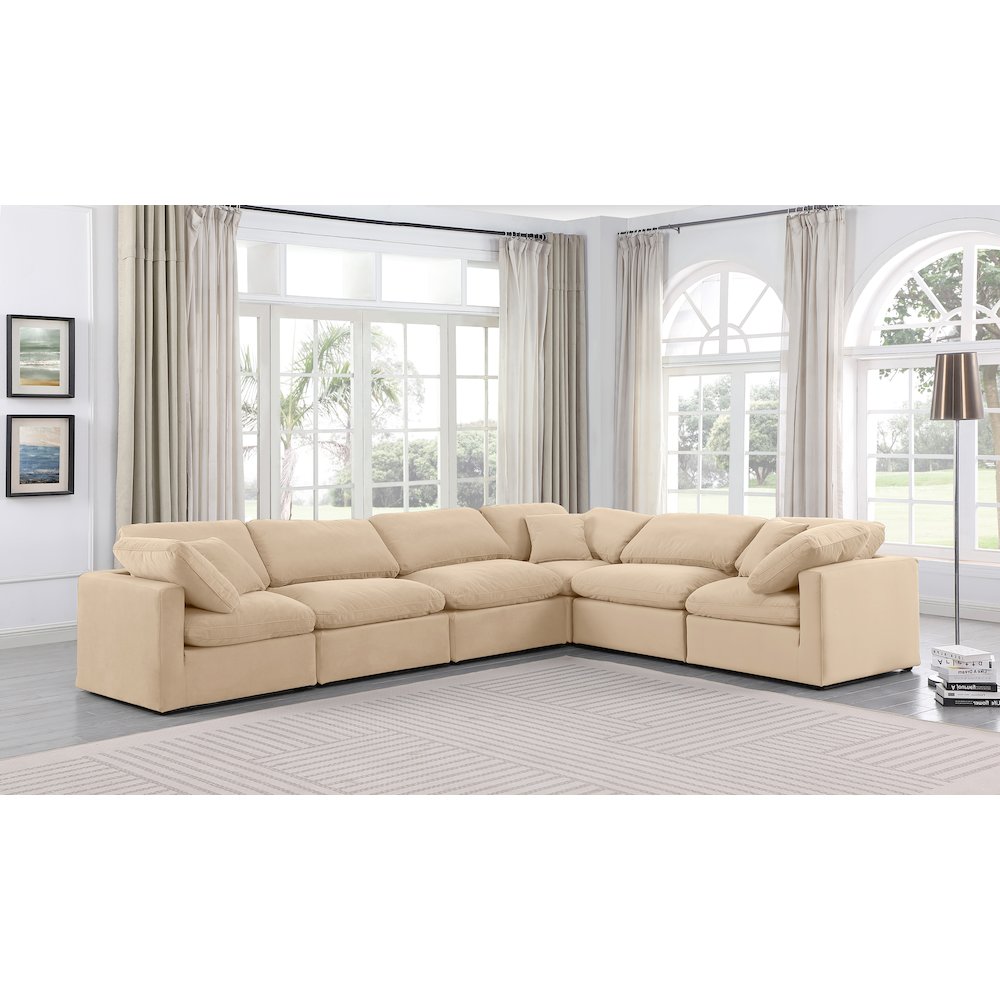 Indulge Beige Velvet Modular Sectional. Picture 2