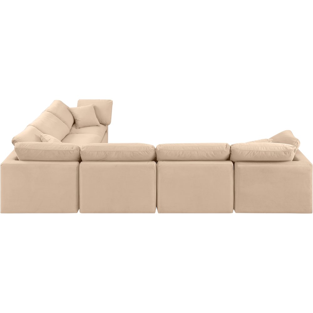 Indulge Beige Velvet Modular Sectional. Picture 3