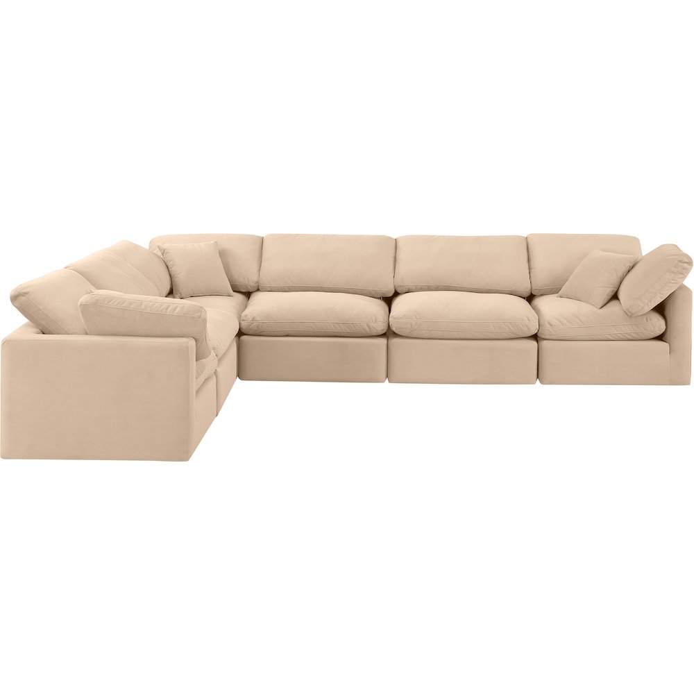 Indulge Beige Velvet Modular Sectional. Picture 4