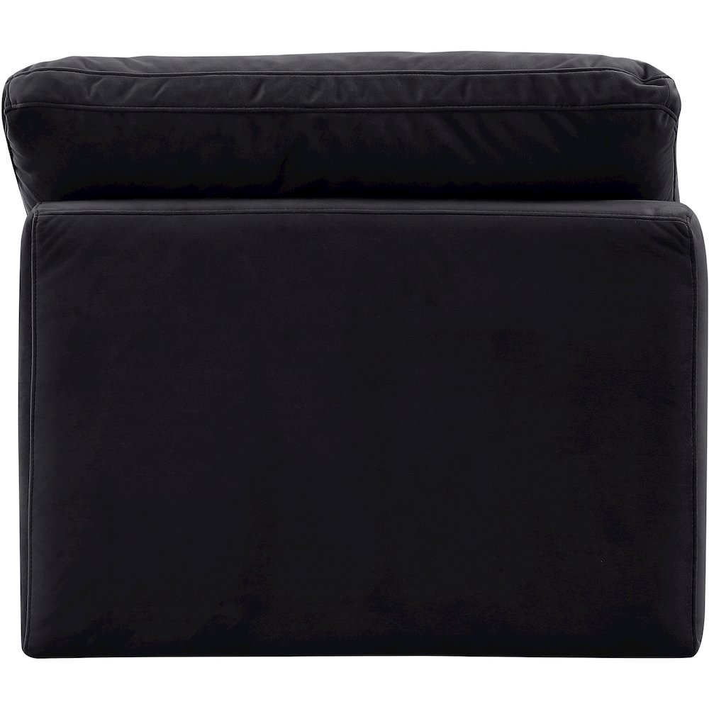 Indulge Black Velvet Armless Chair. Picture 3