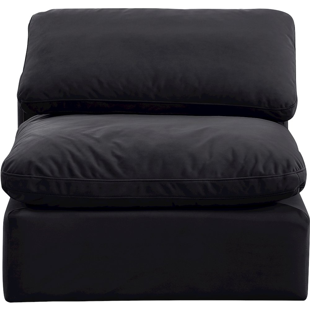 Indulge Black Velvet Armless Chair. Picture 4