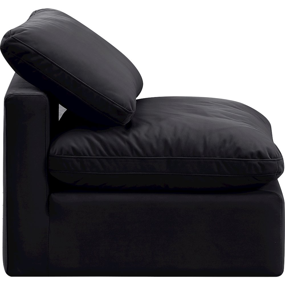 Indulge Black Velvet Armless Chair. Picture 5