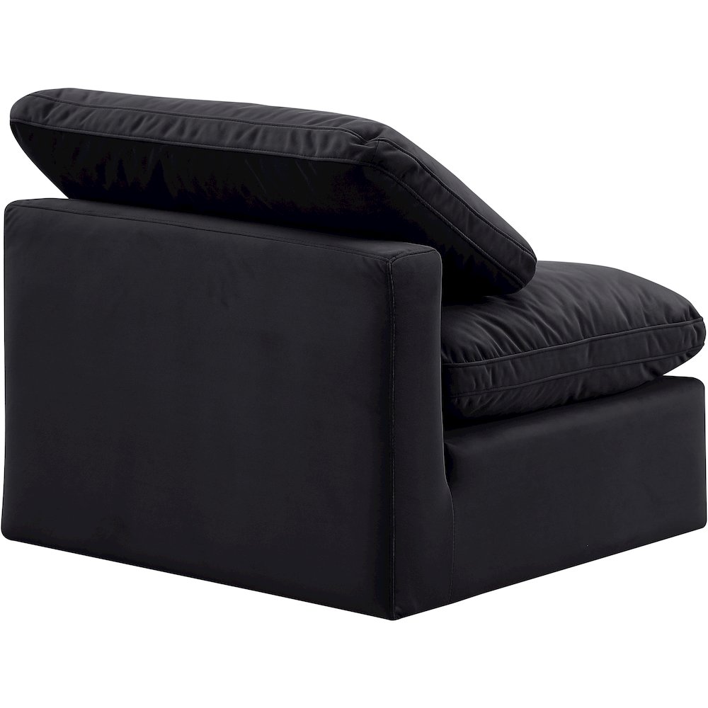 Indulge Black Velvet Armless Chair. Picture 6