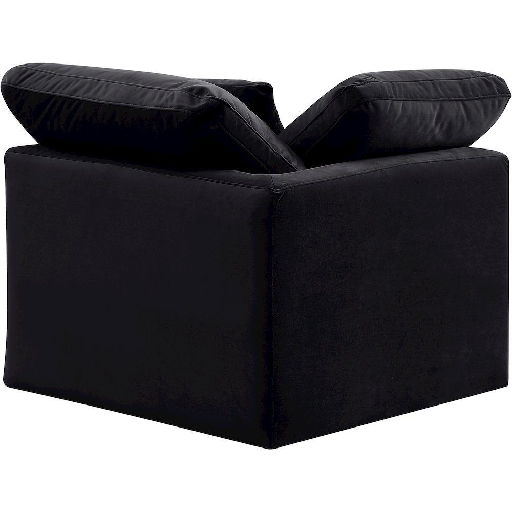 Indulge Black Velvet Corner Chair. Picture 3