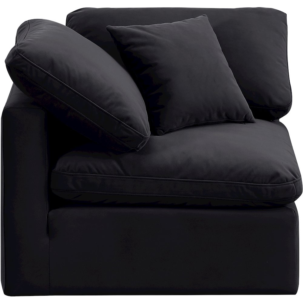 Indulge Black Velvet Corner Chair. Picture 4