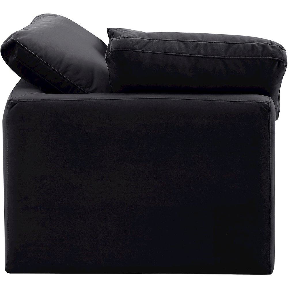 Indulge Black Velvet Corner Chair. Picture 5