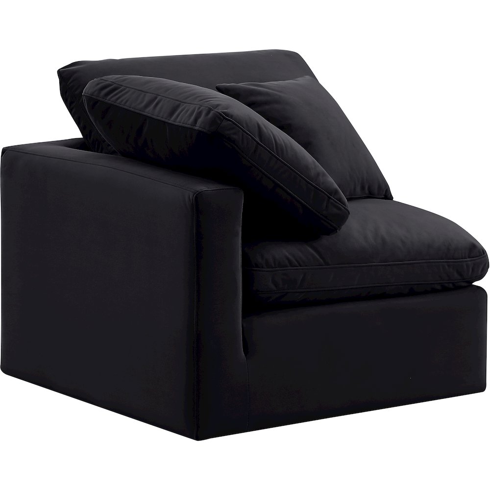 Indulge Black Velvet Corner Chair. Picture 6
