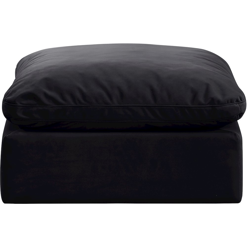 Indulge Black Velvet Ottoman. Picture 3