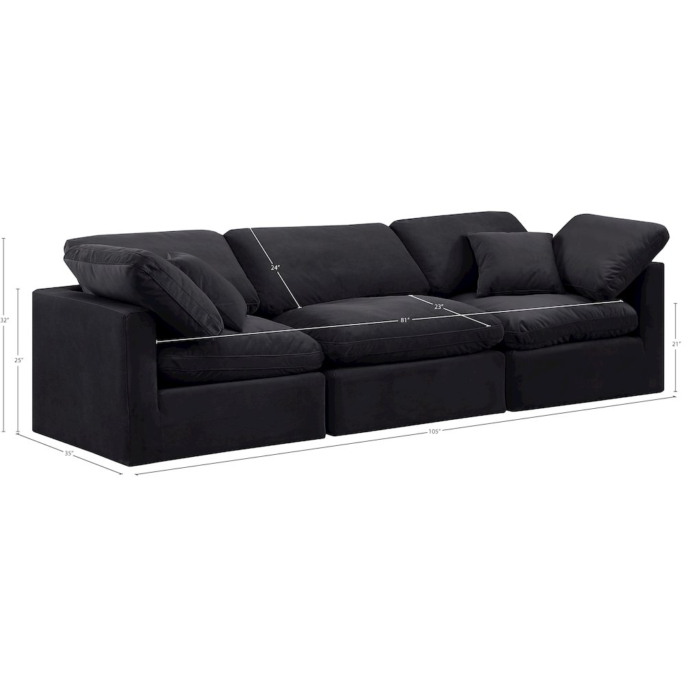 Indulge Black Velvet Modular Sofa. Picture 8