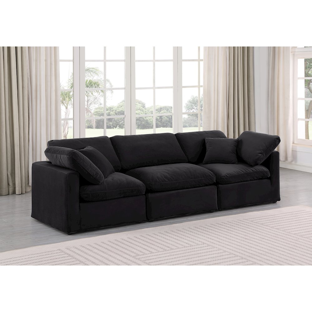 Indulge Black Velvet Modular Sofa. Picture 2
