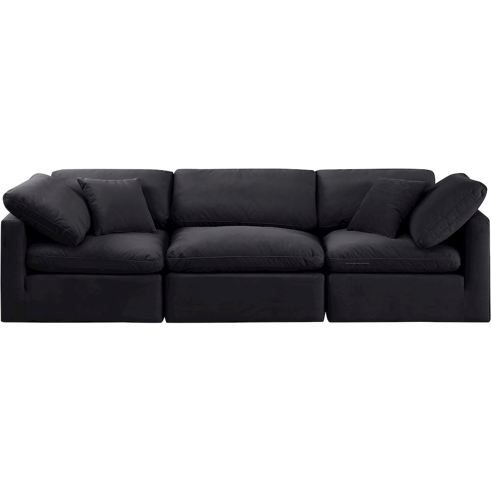 Indulge Black Velvet Modular Sofa. Picture 4