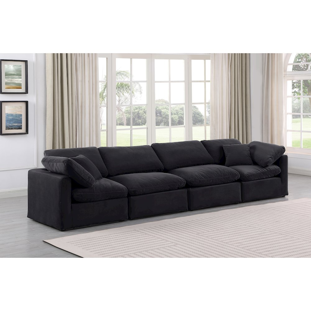 Indulge Black Velvet Modular Sofa. Picture 2