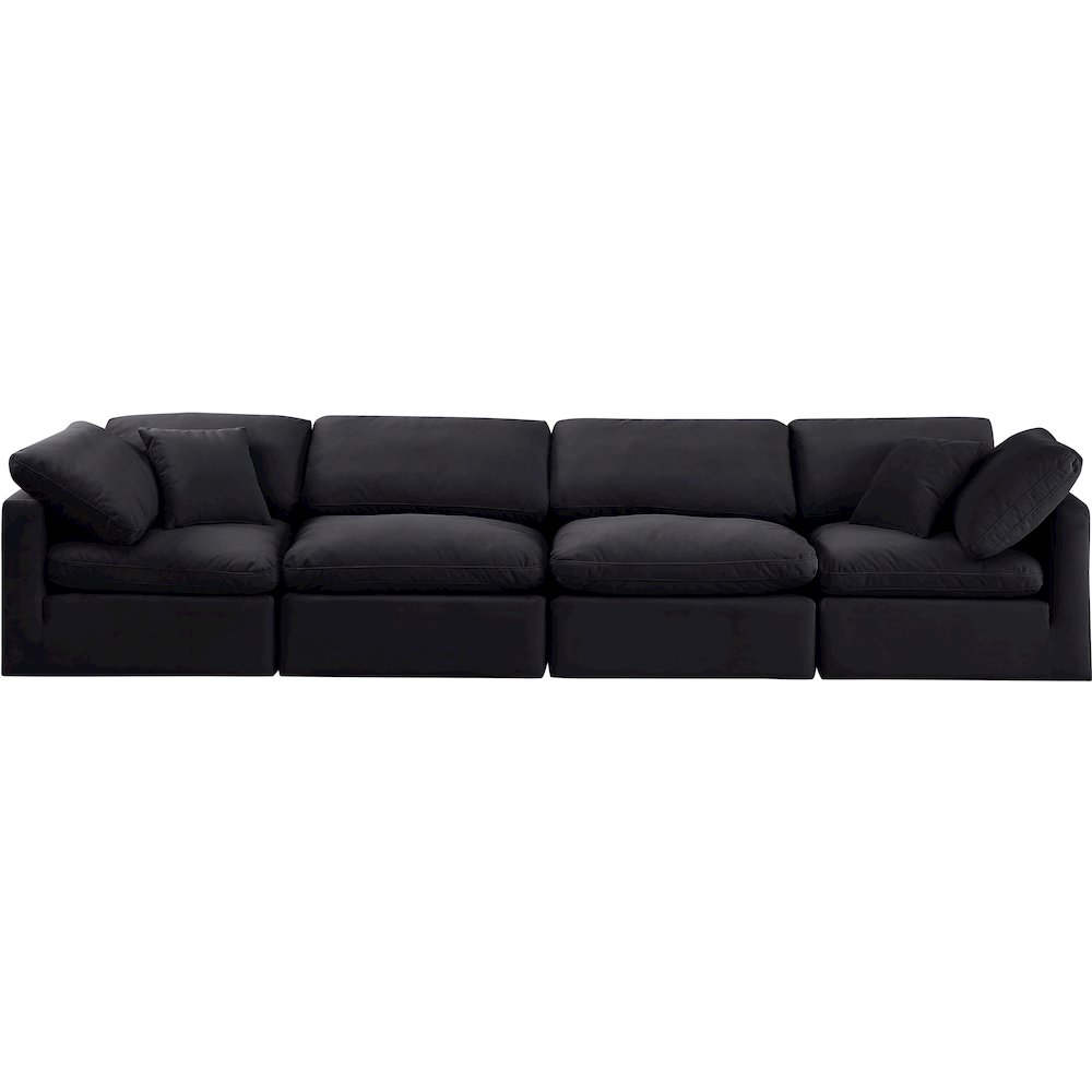 Indulge Black Velvet Modular Sofa. Picture 4