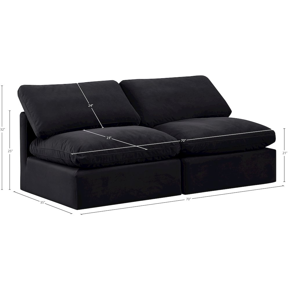 Indulge Black Velvet Modular Sofa. Picture 7