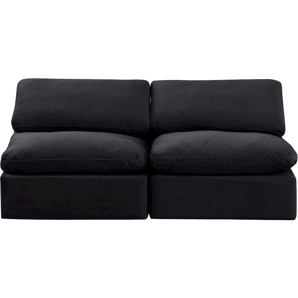Indulge Black Velvet Modular Sofa. Picture 4