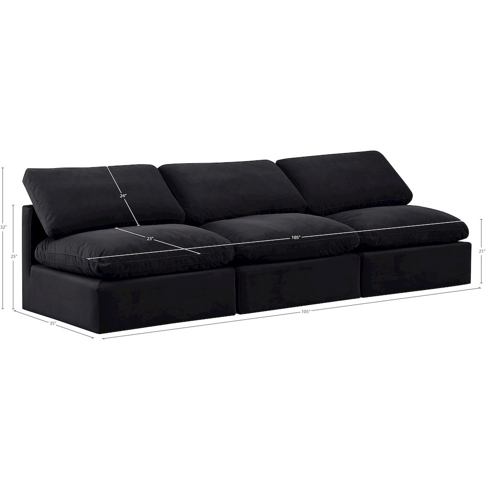 Indulge Black Velvet Modular Sofa. Picture 7