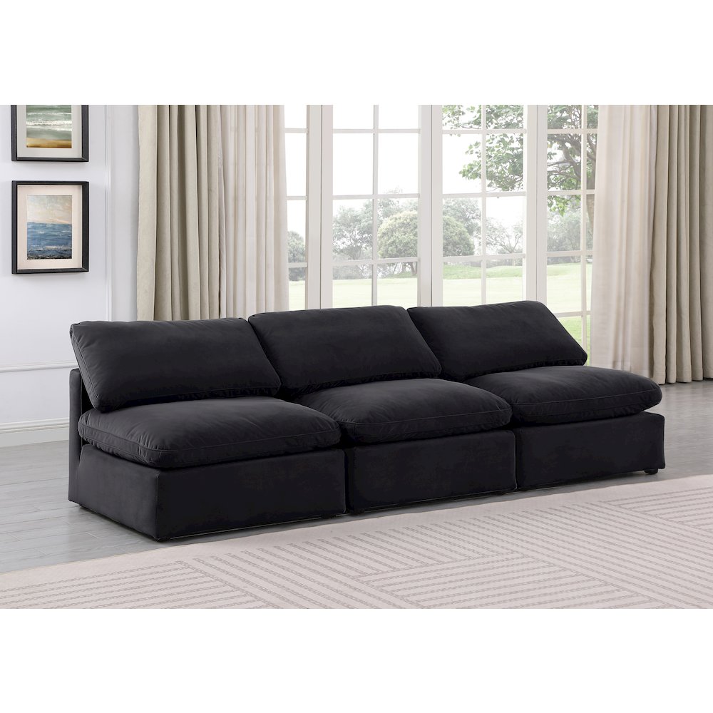 Indulge Black Velvet Modular Sofa. Picture 2