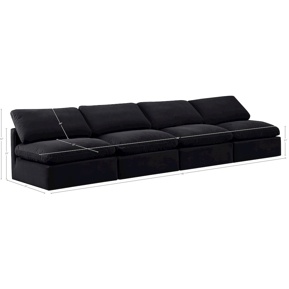 Indulge Black Velvet Modular Sofa. Picture 7