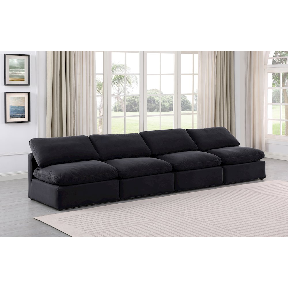 Indulge Black Velvet Modular Sofa. Picture 2
