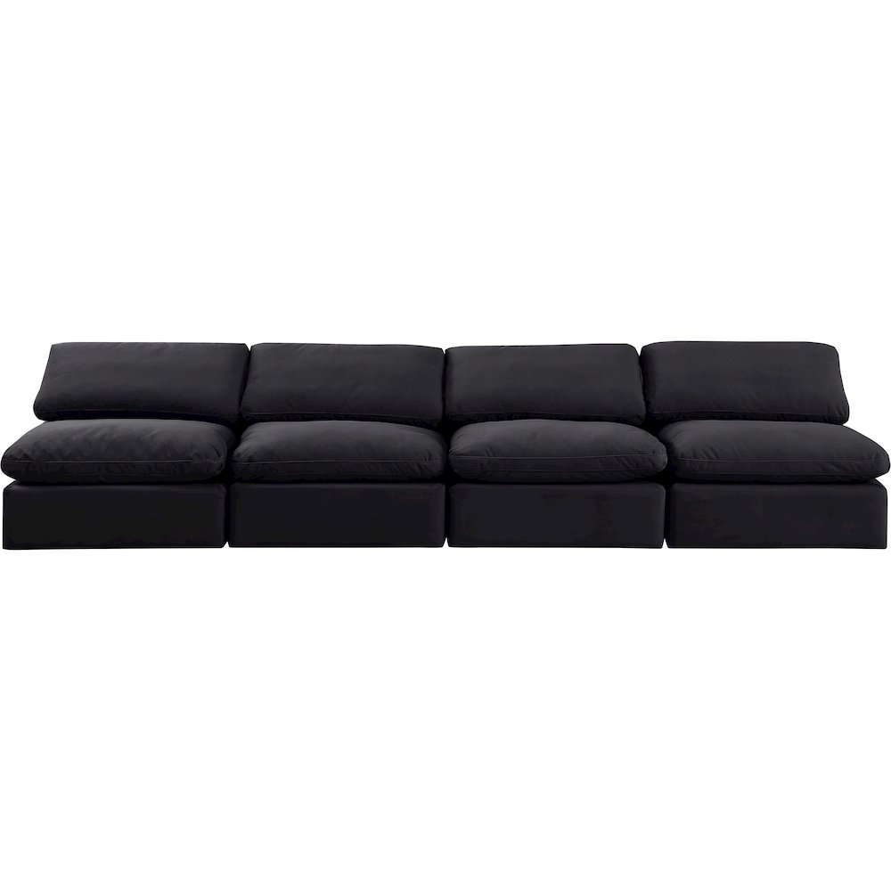 Indulge Black Velvet Modular Sofa. Picture 4
