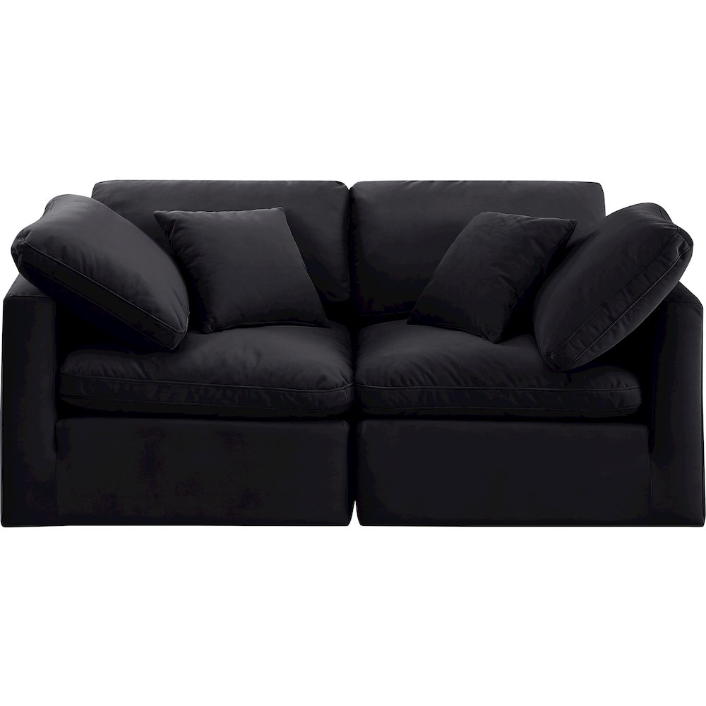 Indulge Black Velvet Modular Sofa. Picture 4