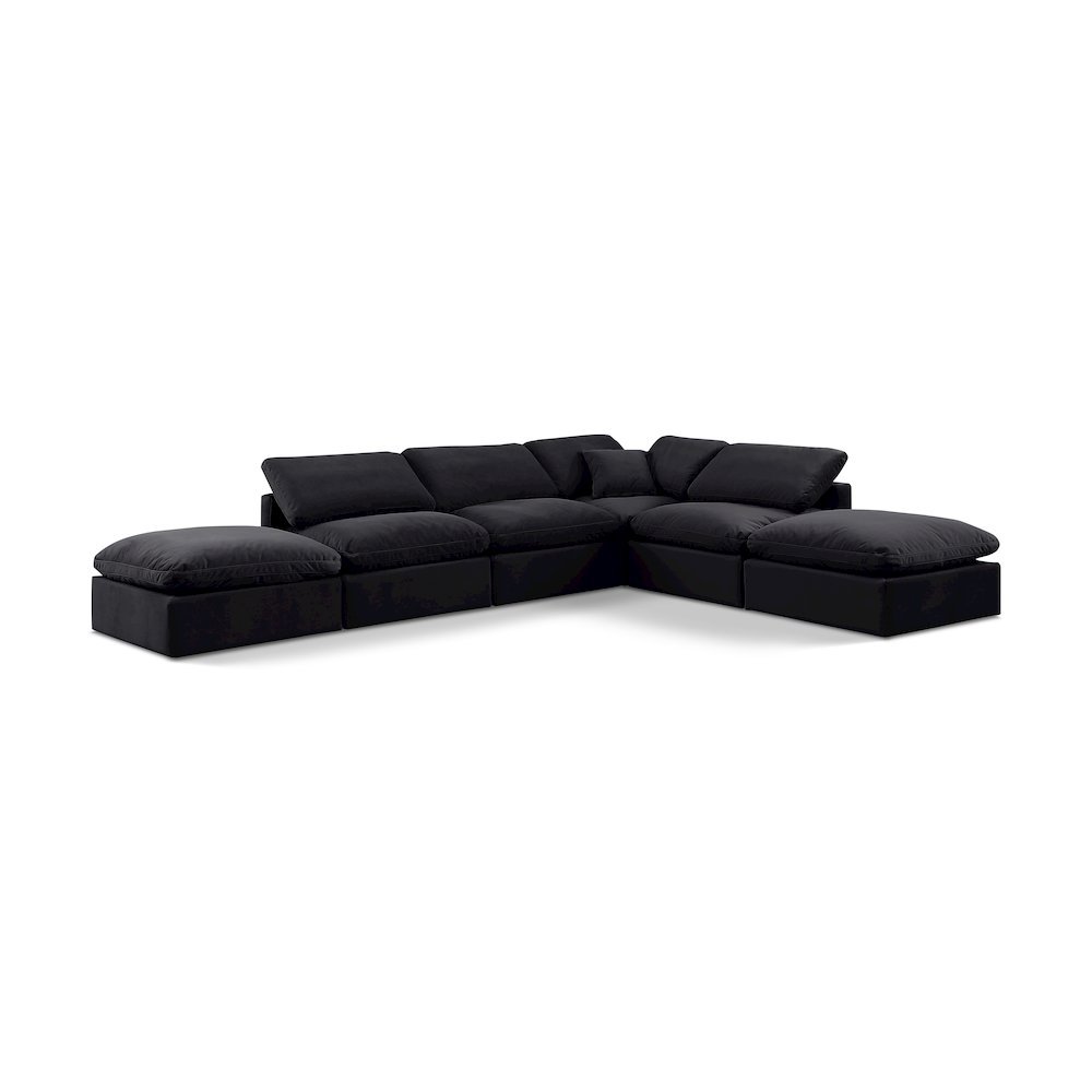 Indulge Black Velvet Modular Sectional. Picture 1