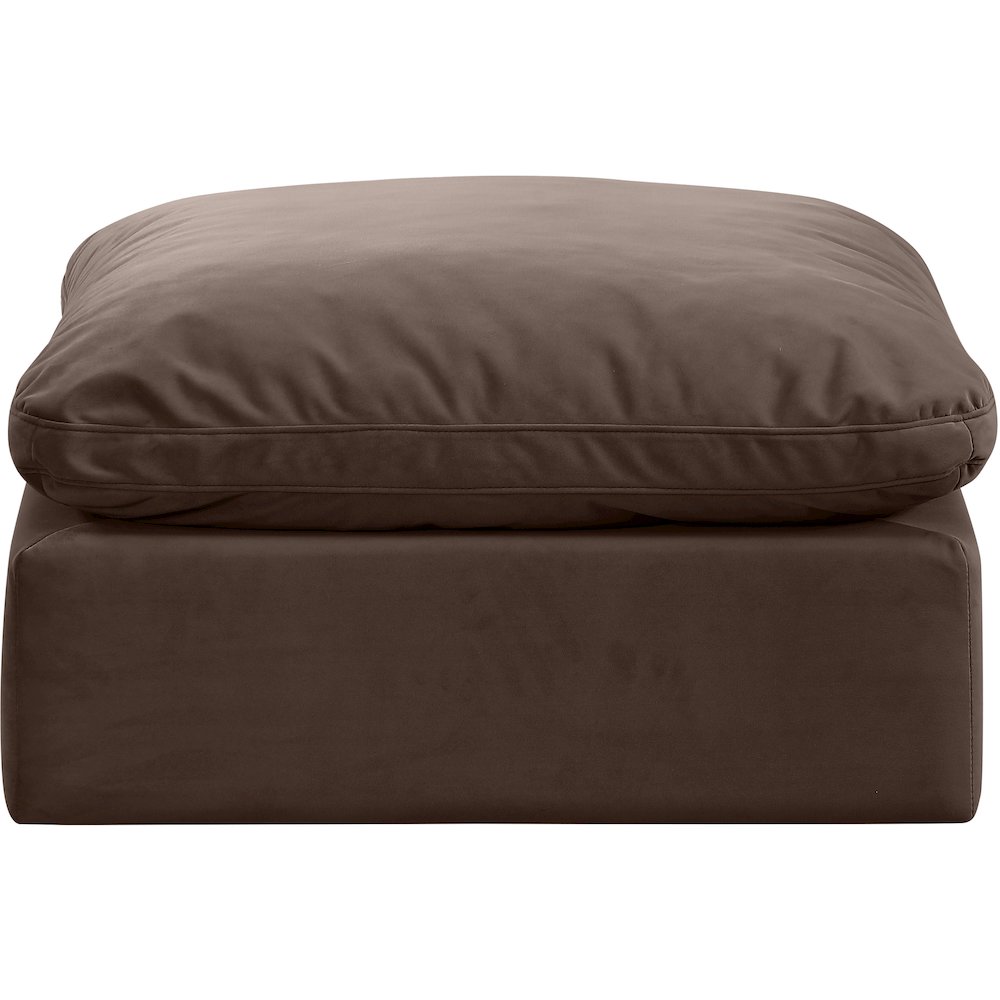 Indulge Brown Velvet Ottoman. Picture 3