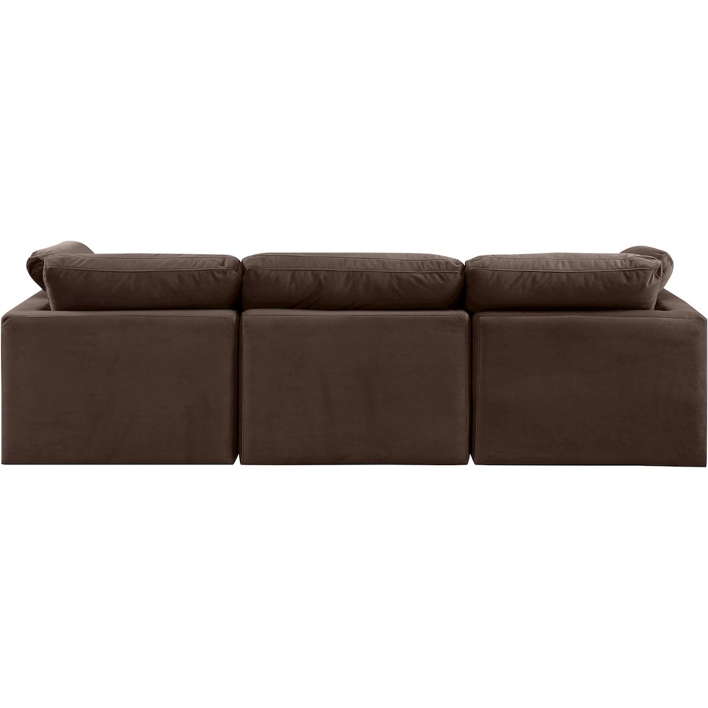 Indulge Brown Velvet Modular Sofa. Picture 3