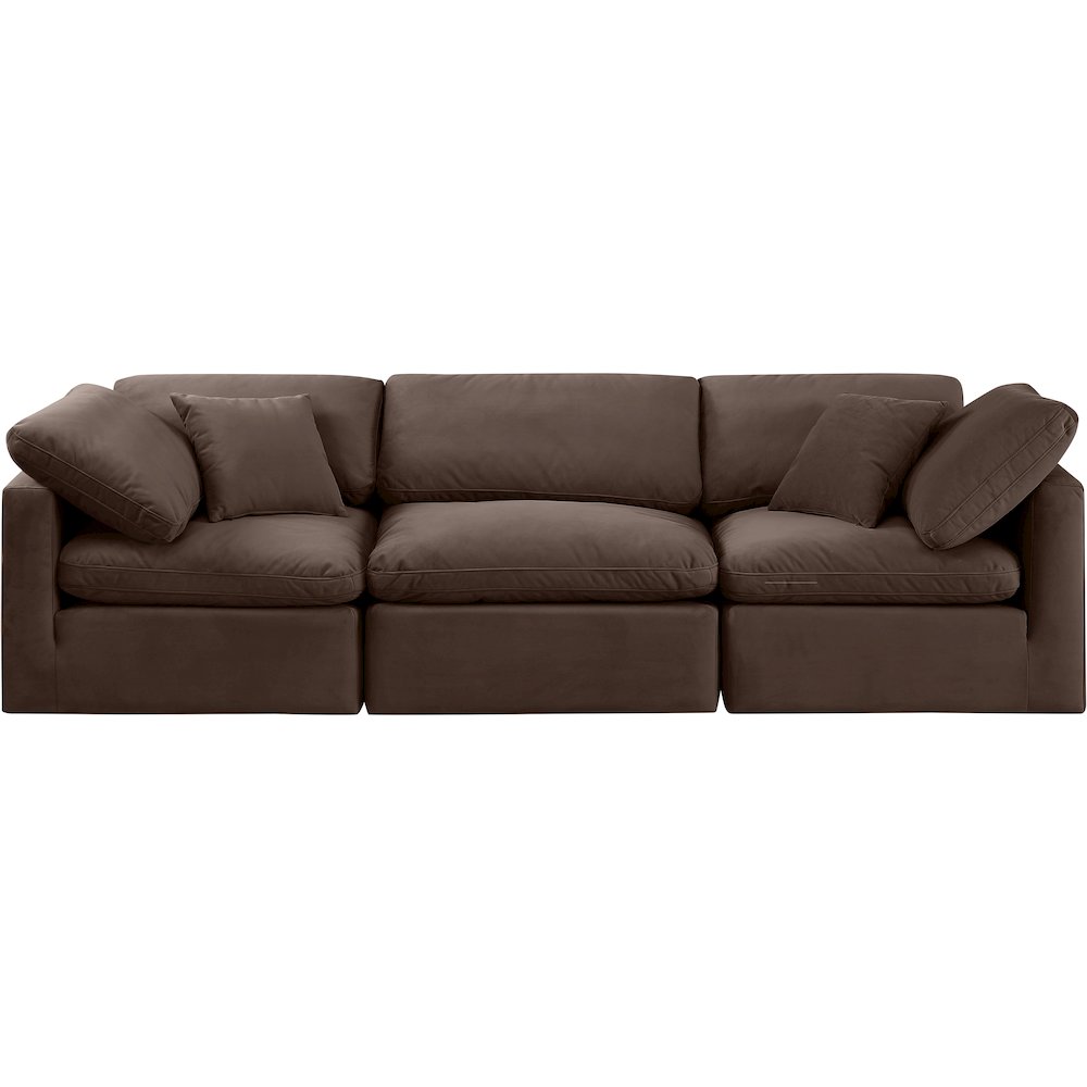 Indulge Brown Velvet Modular Sofa. Picture 4