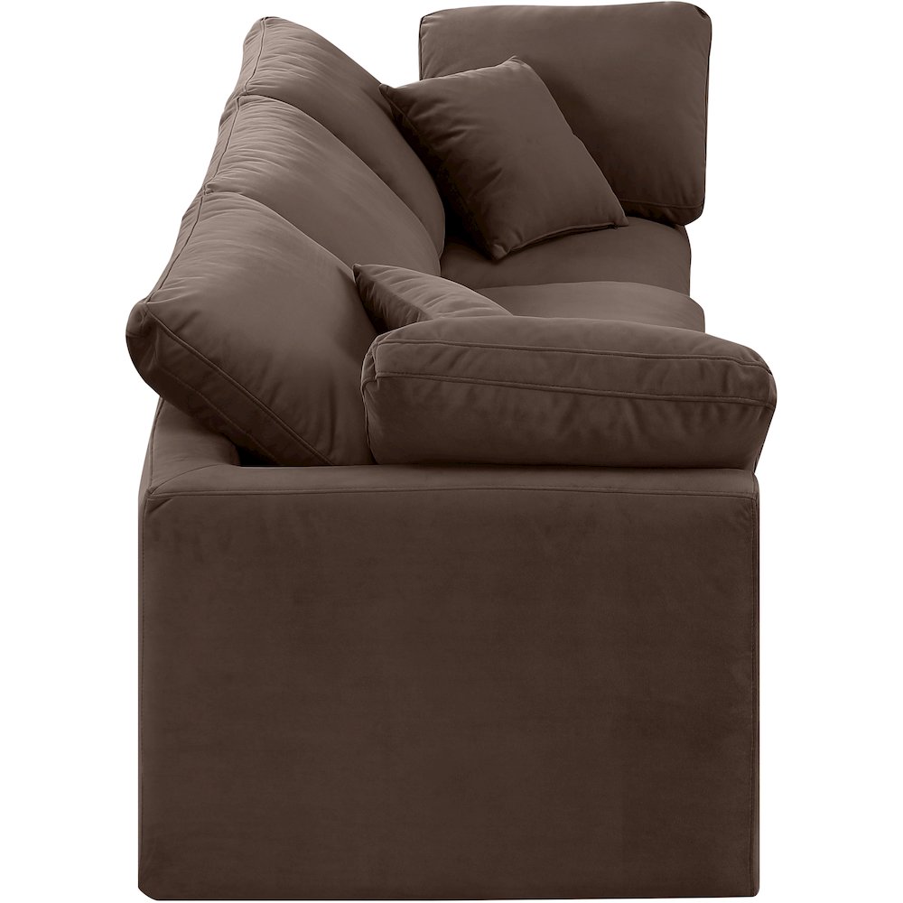 Indulge Brown Velvet Modular Sofa. Picture 5