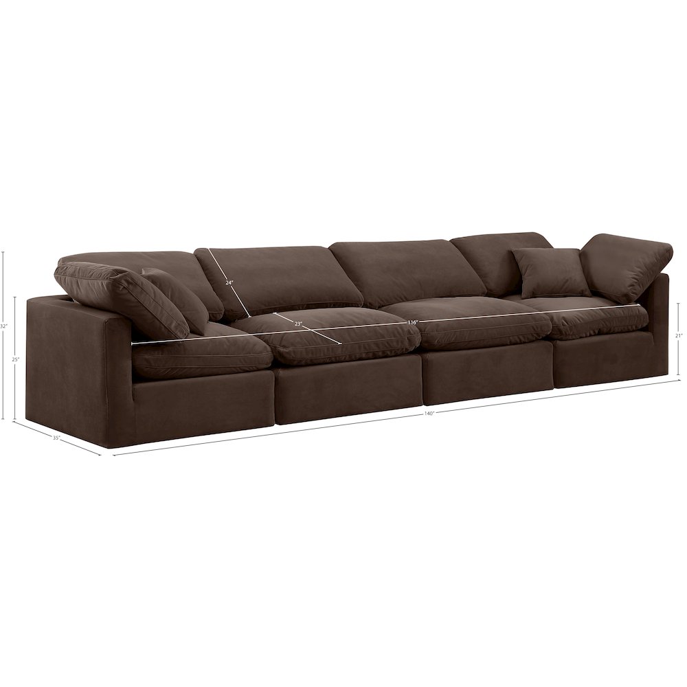 Indulge Brown Velvet Modular Sofa. Picture 8