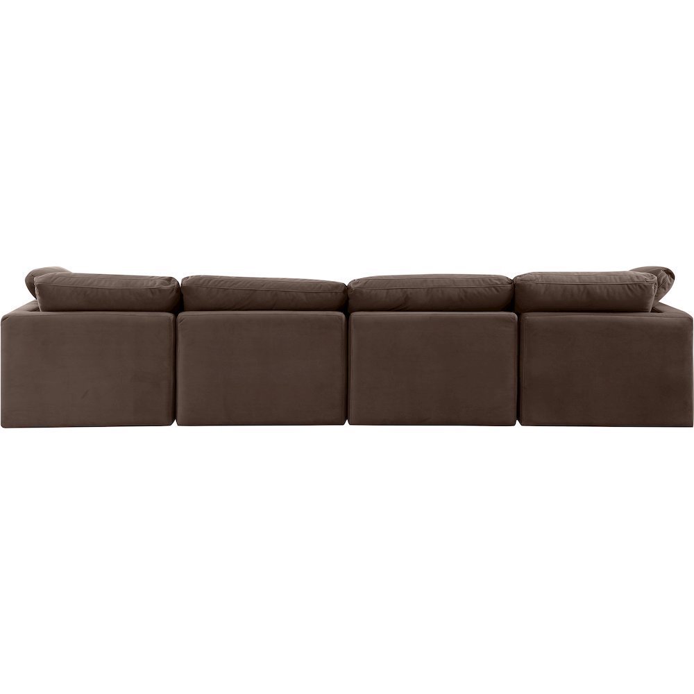 Indulge Brown Velvet Modular Sofa. Picture 3