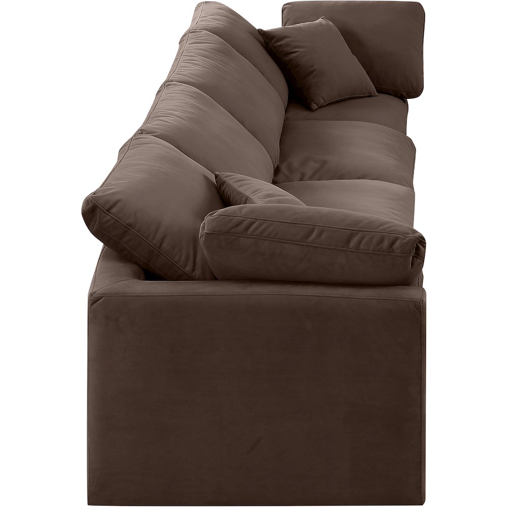 Indulge Brown Velvet Modular Sofa. Picture 5