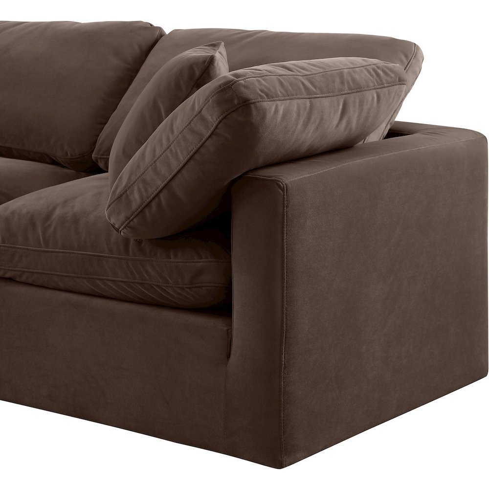 Indulge Brown Velvet Modular Sofa. Picture 6