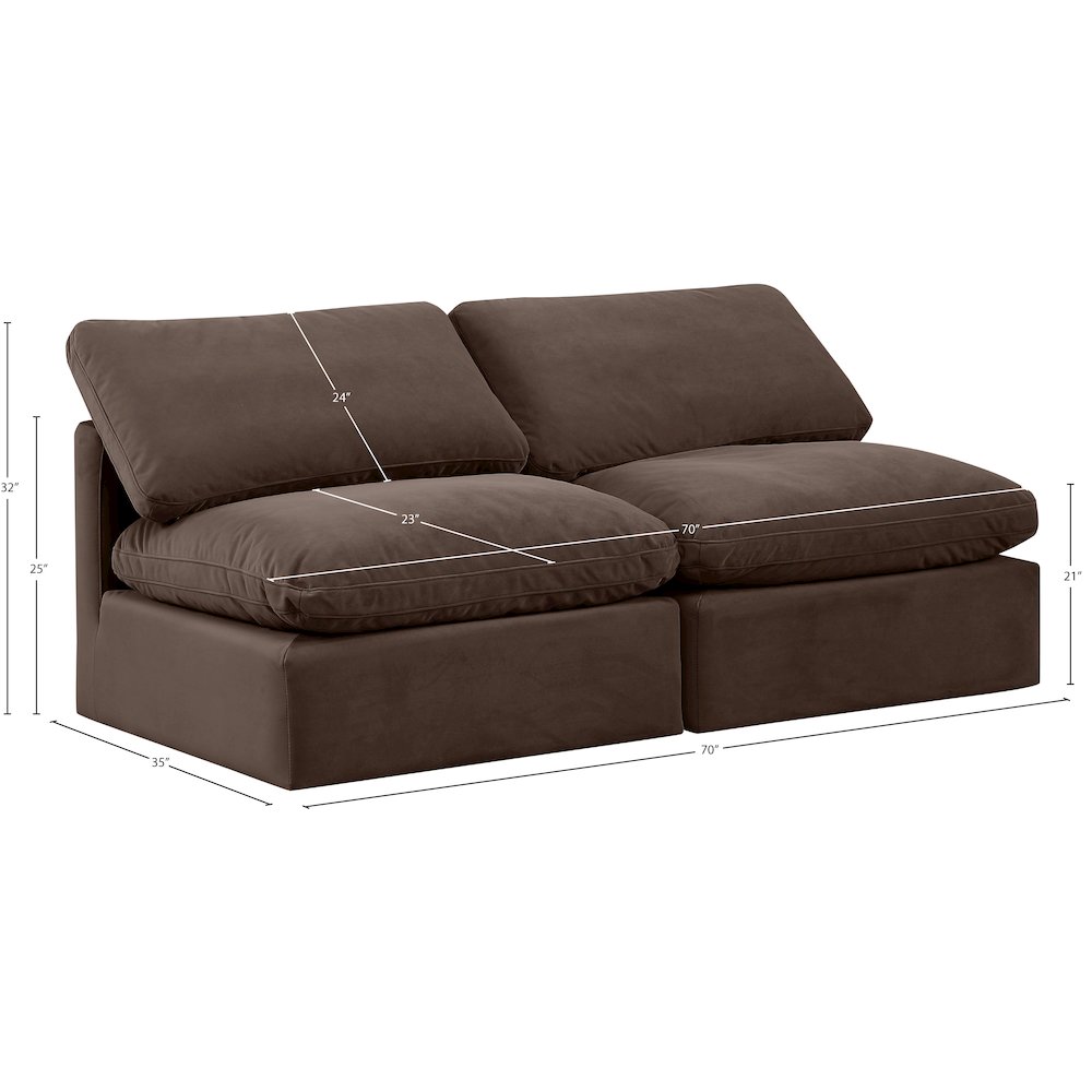Indulge Brown Velvet Modular Sofa. Picture 7